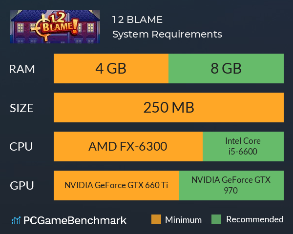 1 2 Blame System Requirements Can I Run It Pcgamebenchmark