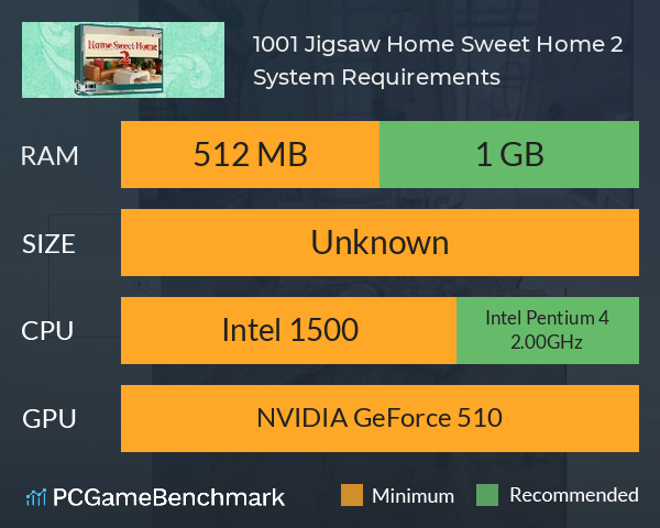 1001 Jigsaw. Home Sweet Home 2 System Requirements PC Graph - Can I Run 1001 Jigsaw. Home Sweet Home 2