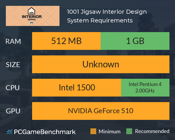 1001 Jigsaw. Interior Design System Requirements PC Graph - Can I Run 1001 Jigsaw. Interior Design