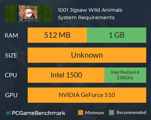 1001 Jigsaw. Wild Animals System Requirements PC Graph - Can I Run 1001 Jigsaw. Wild Animals