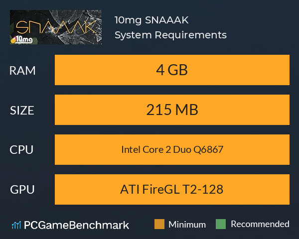 10mg: SNAAAK System Requirements PC Graph - Can I Run 10mg: SNAAAK