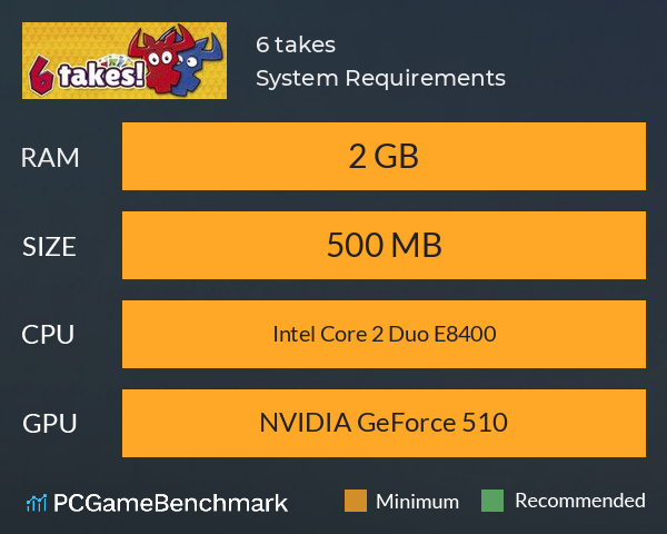 6 Takes System Requirements Can I Run It PCGameBenchmark