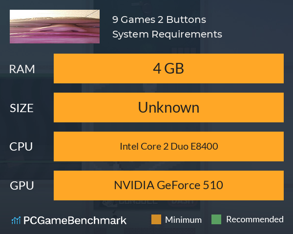 9 Games, 2 Buttons System Requirements PC Graph - Can I Run 9 Games, 2 Buttons