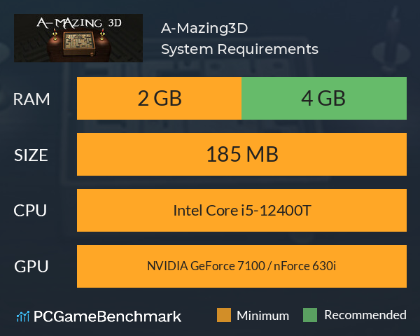 A-Mazing3D System Requirements PC Graph - Can I Run A-Mazing3D