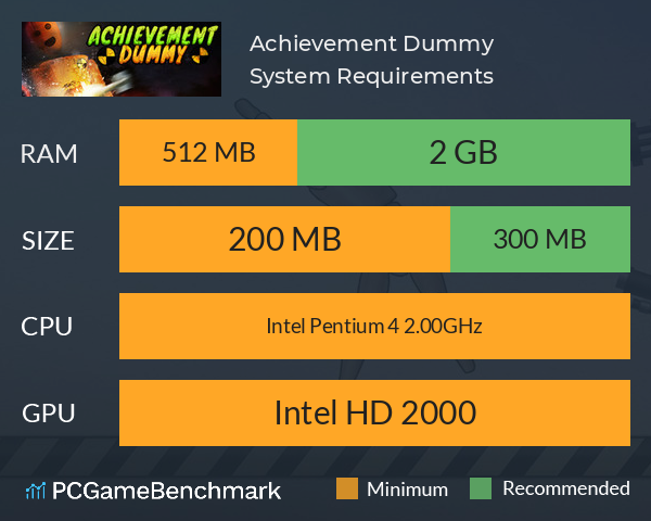 Achievement Dummy System Requirements PC Graph - Can I Run Achievement Dummy