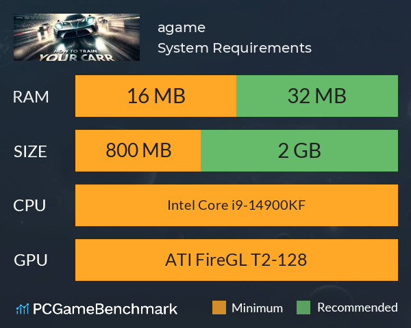 agame System Requirements PC Graph - Can I Run agame