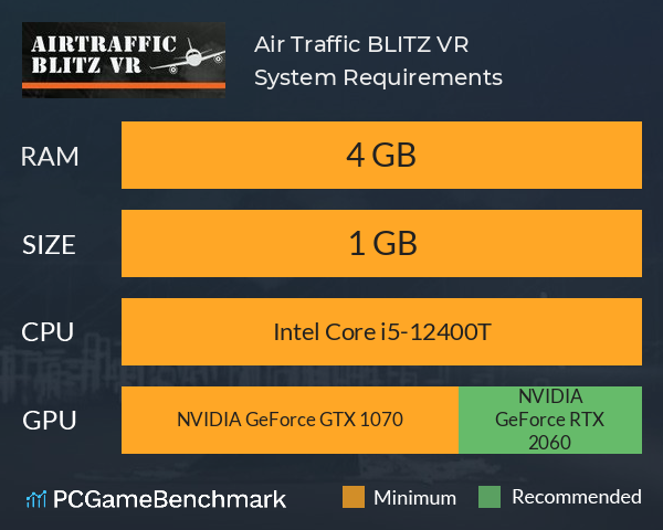 Air Traffic BLITZ VR System Requirements PC Graph - Can I Run Air Traffic BLITZ VR