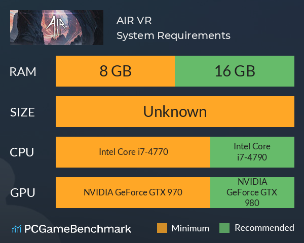 AIR VR System Requirements PC Graph - Can I Run AIR VR