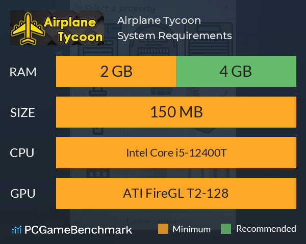 Airplane Tycoon System Requirements PC Graph - Can I Run Airplane Tycoon