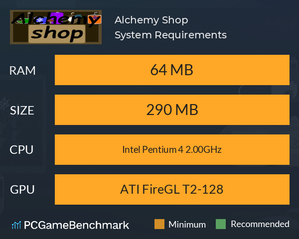 Alchemy Shop System Requirements PC Graph - Can I Run Alchemy Shop