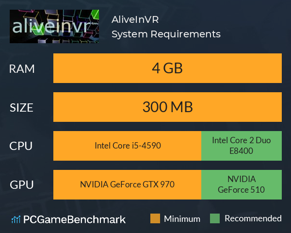 AliveInVR System Requirements PC Graph - Can I Run AliveInVR