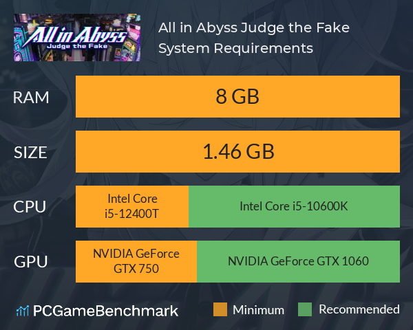 All in Abyss: Judge the Fake System Requirements PC Graph - Can I Run All in Abyss: Judge the Fake