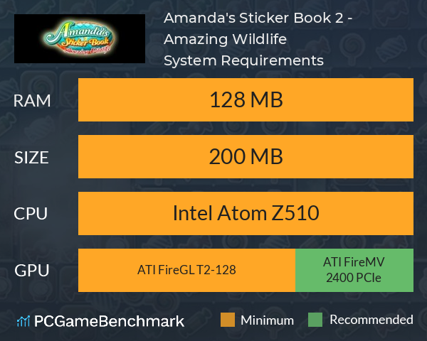 Amanda's Sticker Book 2 - Amazing Wildlife System Requirements PC Graph - Can I Run Amanda's Sticker Book 2 - Amazing Wildlife