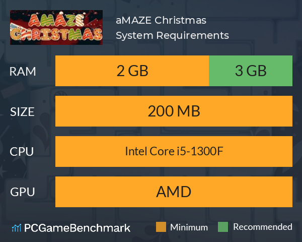 aMAZE Christmas System Requirements PC Graph - Can I Run aMAZE Christmas