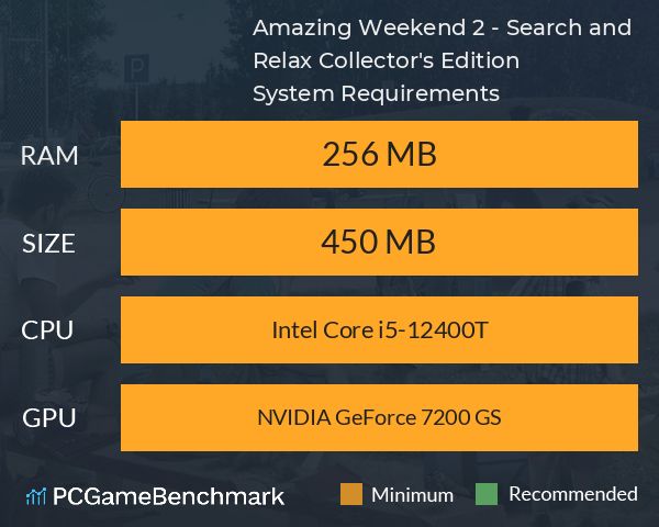 Amazing Weekend 2 - Search and Relax Collector's Edition System Requirements PC Graph - Can I Run Amazing Weekend 2 - Search and Relax Collector's Edition