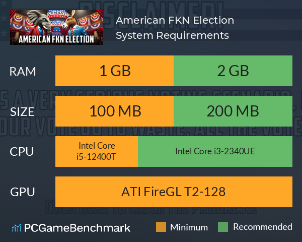 American FKN Election System Requirements PC Graph - Can I Run American FKN Election