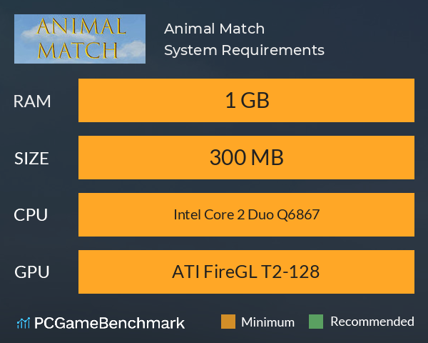 Animal Match System Requirements PC Graph - Can I Run Animal Match