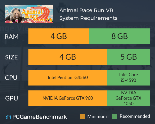 Animal Race Run VR System Requirements PC Graph - Can I Run Animal Race Run VR