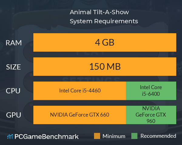 Animal Tilt-A-Show System Requirements PC Graph - Can I Run Animal Tilt-A-Show