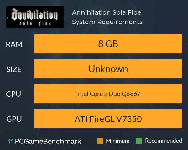 Annihilation: Sola Fide 湮灭圣礼 System Requirements PC Graph - Can I Run Annihilation: Sola Fide 湮灭圣礼