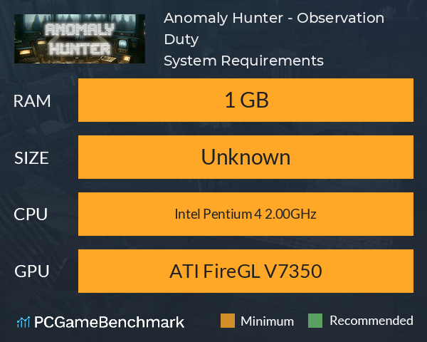 Anomaly Hunter - Observation Duty System Requirements PC Graph - Can I Run Anomaly Hunter - Observation Duty