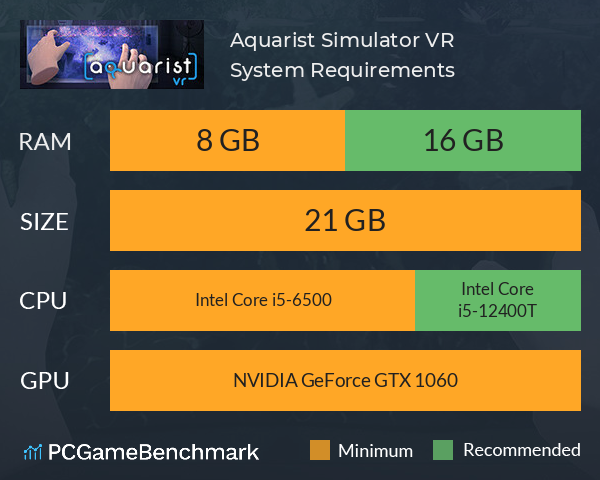 Aquarist Simulator VR System Requirements PC Graph - Can I Run Aquarist Simulator VR