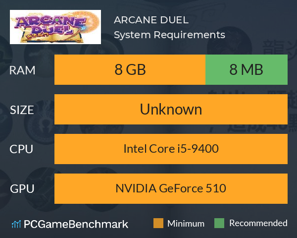 ARCANE DUEL 術法亂鬥 System Requirements PC Graph - Can I Run ARCANE DUEL 術法亂鬥