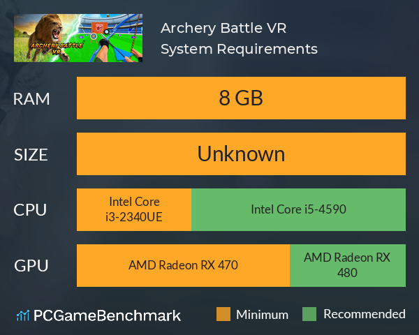 Archery Battle VR System Requirements PC Graph - Can I Run Archery Battle VR