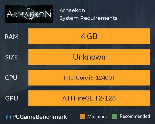 Arhaekon System Requirements PC Graph - Can I Run Arhaekon