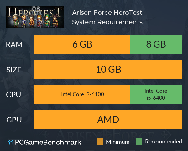 Arisen Force: HeroTest System Requirements PC Graph - Can I Run Arisen Force: HeroTest