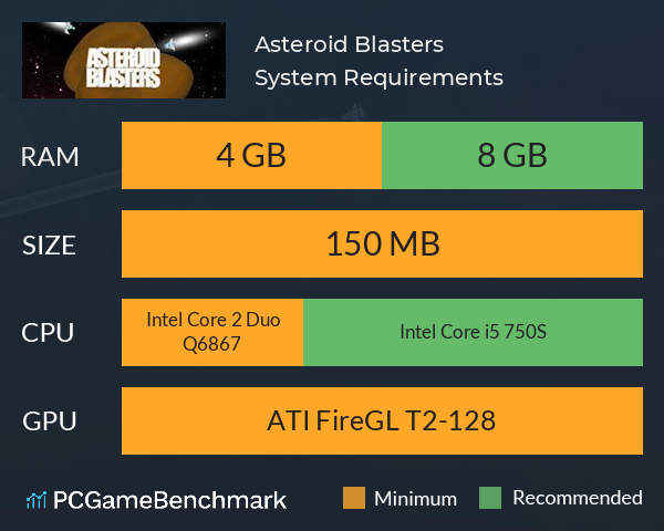 Asteroid Blasters System Requirements PC Graph - Can I Run Asteroid Blasters