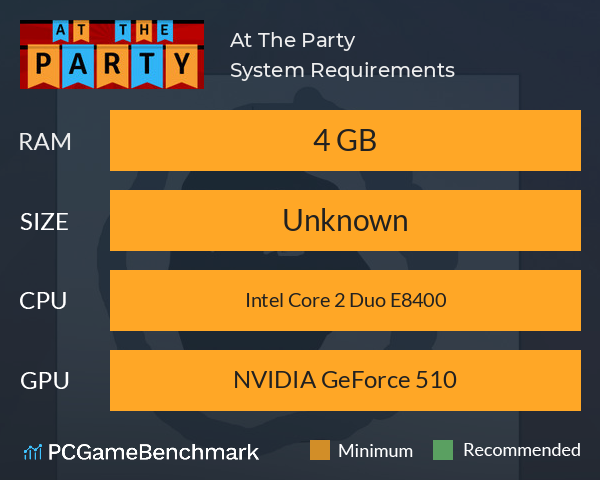 At The Party System Requirements PC Graph - Can I Run At The Party