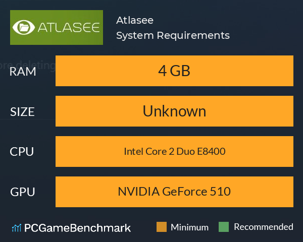 Atlasee System Requirements PC Graph - Can I Run Atlasee