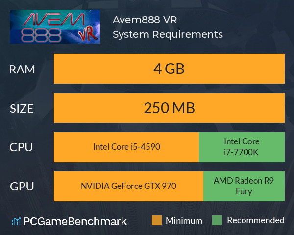 Avem888 VR System Requirements PC Graph - Can I Run Avem888 VR