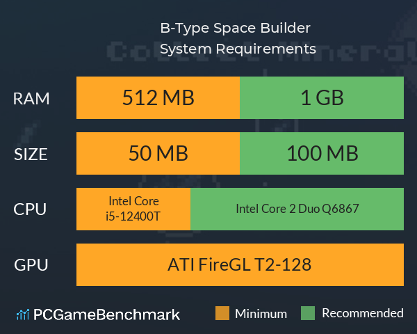 B-Type: Space Builder System Requirements PC Graph - Can I Run B-Type: Space Builder