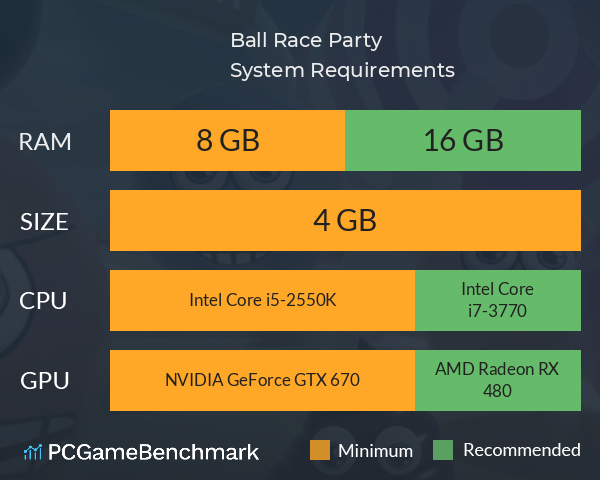 Ball Race Party System Requirements PC Graph - Can I Run Ball Race Party