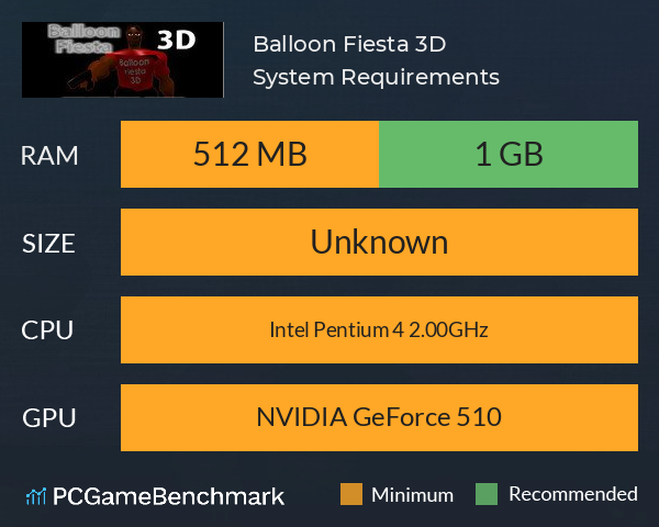 Balloon Fiesta 3D System Requirements PC Graph - Can I Run Balloon Fiesta 3D