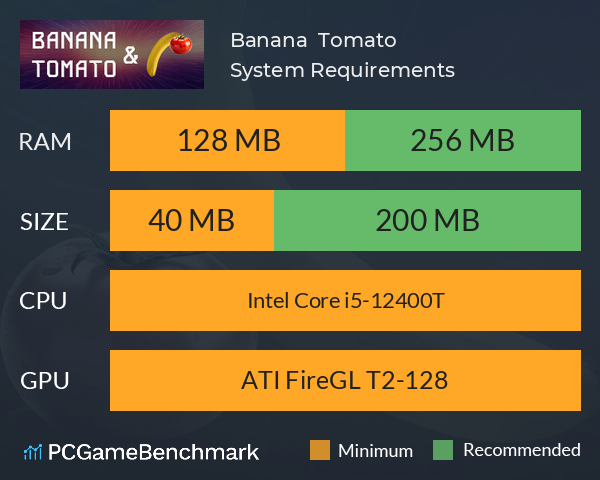 Banana & Tomato System Requirements PC Graph - Can I Run Banana & Tomato