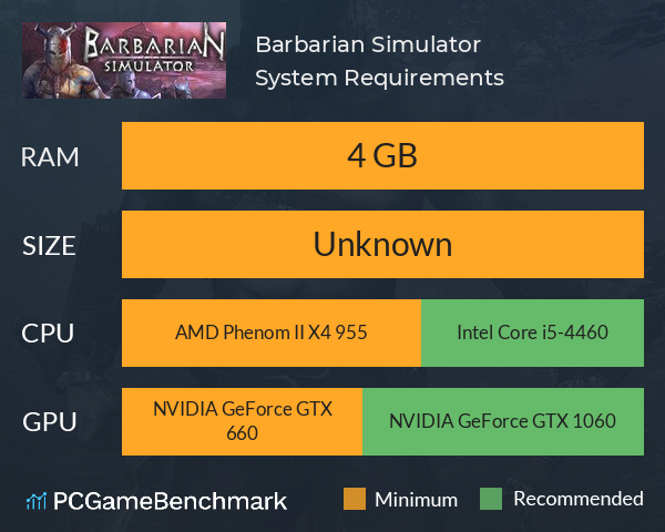 Barbarian Simulator System Requirements PC Graph - Can I Run Barbarian Simulator