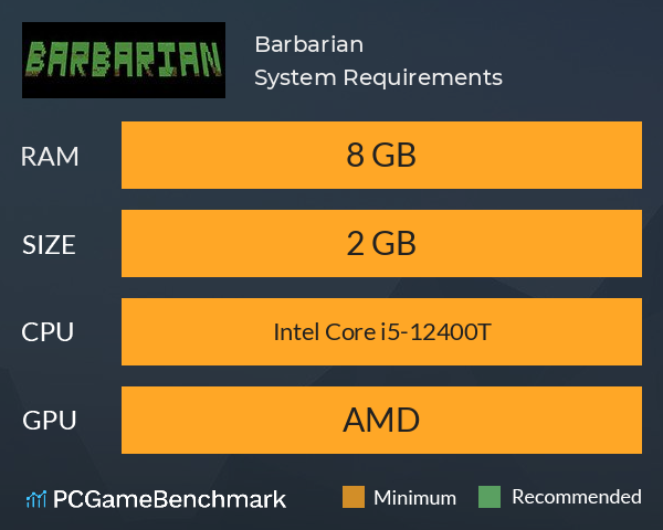 Barbarian System Requirements PC Graph - Can I Run Barbarian