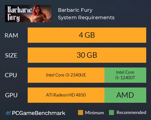 Barbaric Fury System Requirements PC Graph - Can I Run Barbaric Fury