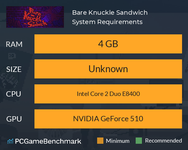 Bare Knuckle Sandwich System Requirements PC Graph - Can I Run Bare Knuckle Sandwich