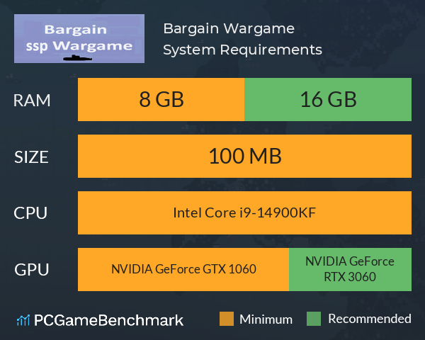 Bargain Wargame System Requirements PC Graph - Can I Run Bargain Wargame