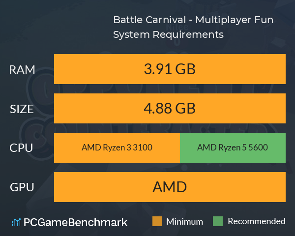 Battle Carnival - Multiplayer Fun System Requirements PC Graph - Can I Run Battle Carnival - Multiplayer Fun