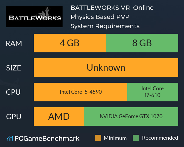 BATTLEWORKS VR | Online Physics Based PVP System Requirements PC Graph - Can I Run BATTLEWORKS VR | Online Physics Based PVP