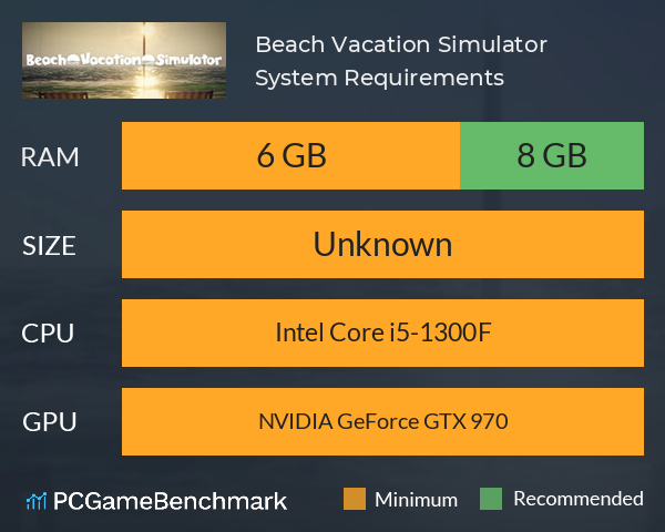 Beach Vacation Simulator System Requirements PC Graph - Can I Run Beach Vacation Simulator