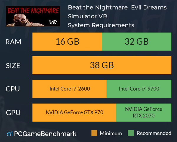 Beat the Nightmare – Evil Dreams Simulator VR System Requirements PC Graph - Can I Run Beat the Nightmare – Evil Dreams Simulator VR