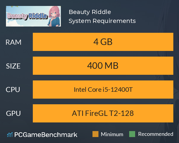 Beauty Riddle System Requirements PC Graph - Can I Run Beauty Riddle