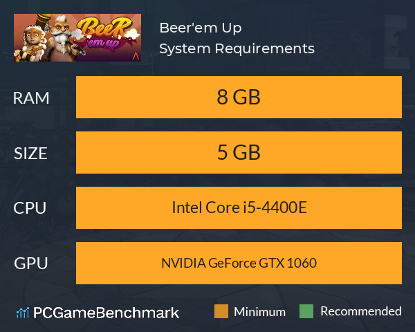 Beer'em Up System Requirements PC Graph - Can I Run Beer'em Up