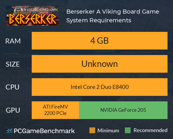 Berserker: A Viking Board Game System Requirements PC Graph - Can I Run Berserker: A Viking Board Game